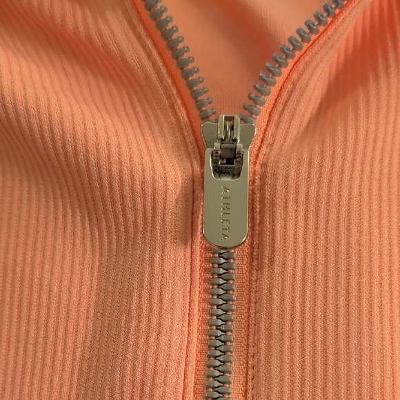 Athleta Seasoft Rib 1/4 Zip Popover In Papaya NWT - Picture 6 of 10
